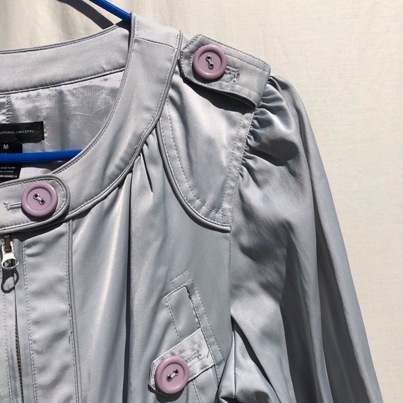 INC international gray Trench coat size M - Picture 5 of 8